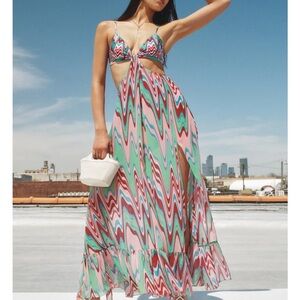 Patbo waves cut out beach dress